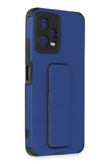 Newface Xiaomi Poco X5 5G Kılıf Mega Standlı Silikon - Mavi resmi