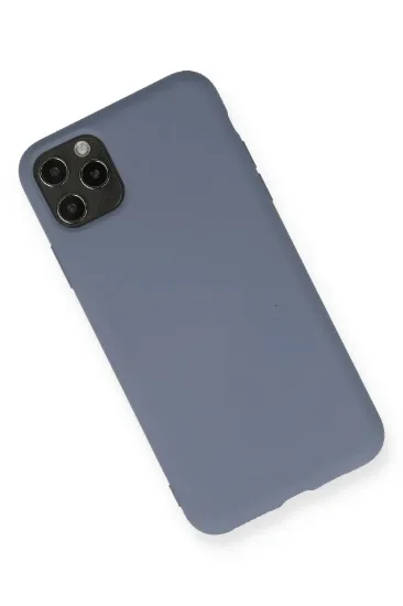 Newface iPhone 11 Pro Max Kılıf Nano içi Kadife Silikon - Gri resmi