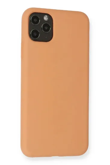 Newface iPhone 11 Pro Max Kılıf Nano içi Kadife Silikon - Mat Turuncu resmi