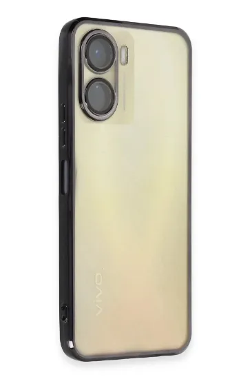 Newface Vivo Y16 Kılıf Razer Lensli Silikon - Siyah resmi