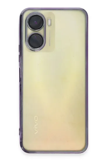 Newface Vivo Y16 Kılıf Razer Lensli Silikon - Mor resmi