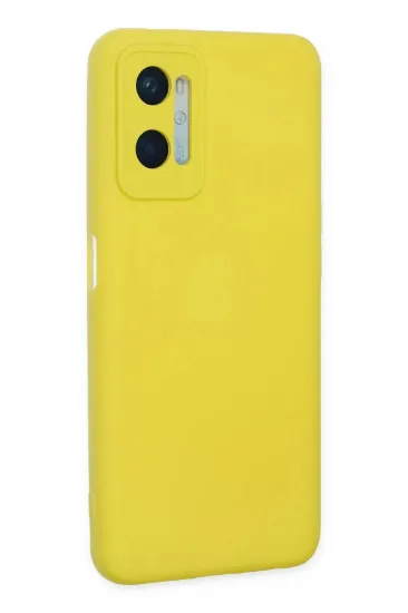 Newface Oppo A96 Kılıf Nano içi Kadife Silikon - Sarı resmi