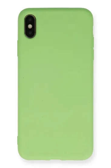 Newface iPhone XS Max Kılıf Nano içi Kadife Silikon - Açık Yeşil resmi