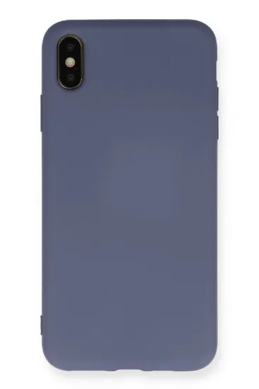 Newface iPhone XS Max Kılıf Nano içi Kadife Silikon - Gri resmi