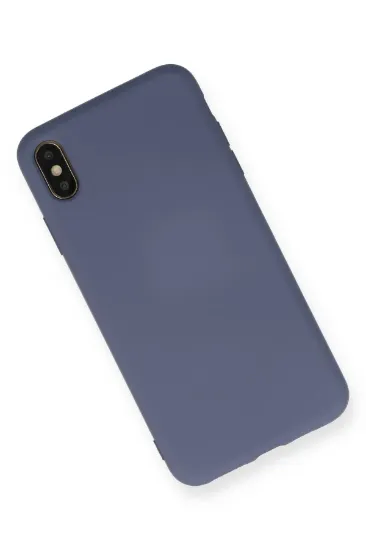 Newface iPhone XS Max Kılıf Nano içi Kadife Silikon - Gri resmi