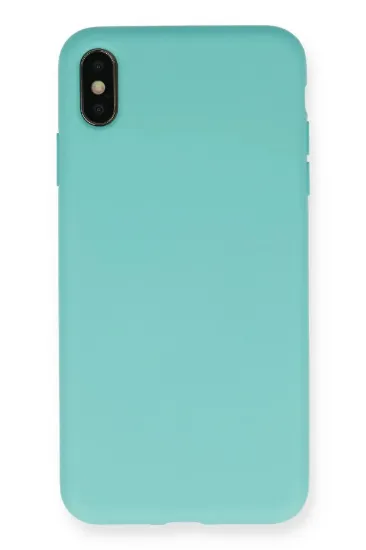 Newface iPhone XS Max Kılıf Nano içi Kadife Silikon - Turkuaz resmi