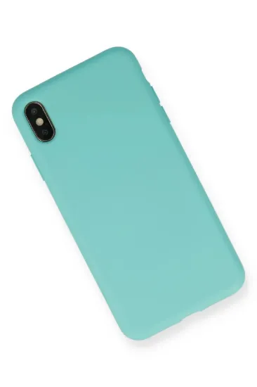 Newface iPhone XS Max Kılıf Nano içi Kadife Silikon - Turkuaz resmi