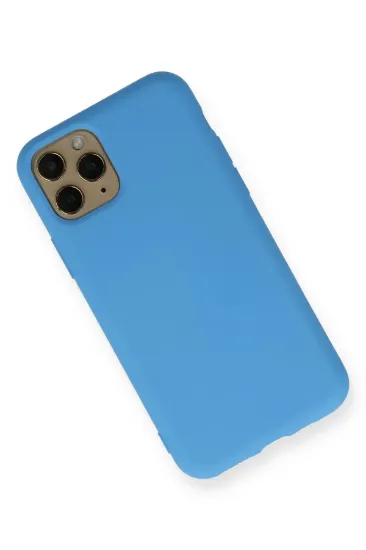 Newface iPhone 11 Pro Kılıf Nano içi Kadife Silikon - Mavi resmi