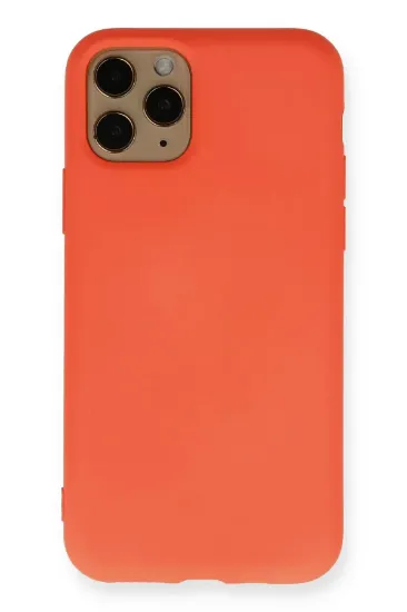Newface iPhone 11 Pro Kılıf Nano içi Kadife Silikon - Turuncu resmi
