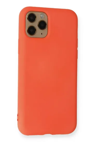 Newface iPhone 11 Pro Kılıf Nano içi Kadife Silikon - Turuncu resmi
