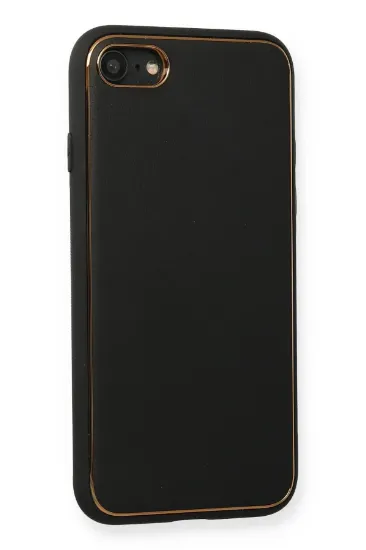 Newface iPhone 7 Kılıf Coco Deri Silikon Kapak - Siyah resmi
