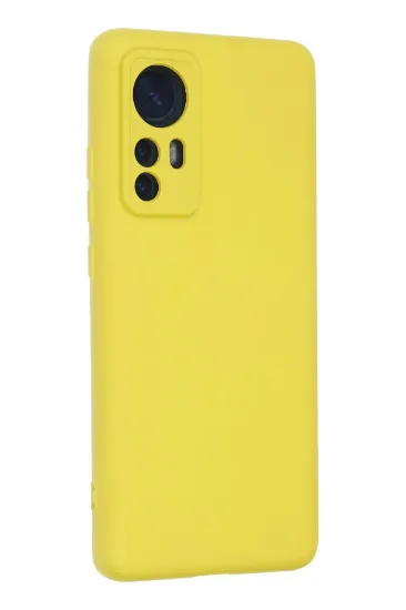 Newface Xiaomi Mi 12 Kılıf Nano içi Kadife Silikon - Sarı resmi