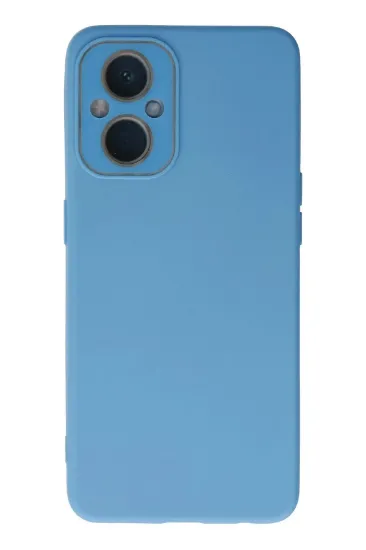 Newface Oppo Reno 7 Lite Kılıf Lansman Glass Kapak - Mavi resmi