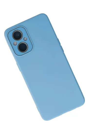 Newface Oppo Reno 7 Lite Kılıf Lansman Glass Kapak - Mavi resmi