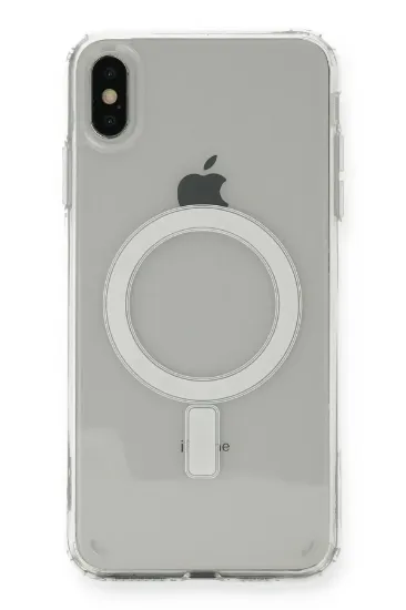 Newface iPhone XS Max Kılıf Magneticsafe Şeffaf Silikon - Şeffaf resmi