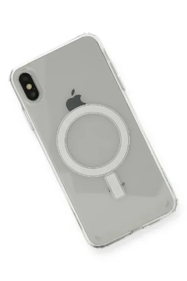 Newface iPhone XS Max Kılıf Magneticsafe Şeffaf Silikon - Şeffaf resmi