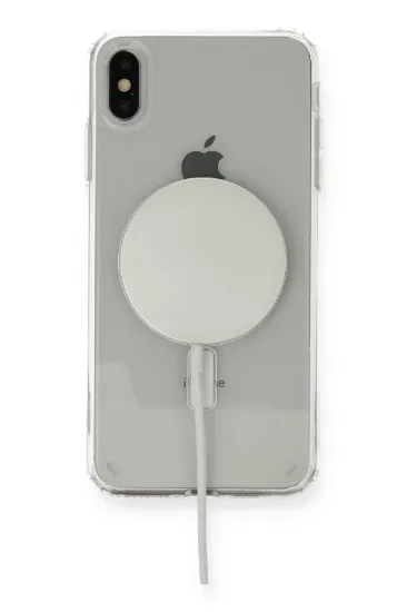 Newface iPhone XS Max Kılıf Magneticsafe Şeffaf Silikon - Şeffaf resmi