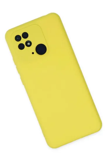 Newface Xiaomi Redmi 10C Kılıf Nano içi Kadife Silikon - Sarı resmi