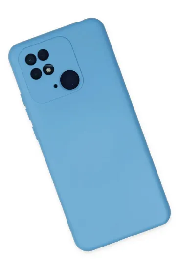 Newface Xiaomi Redmi 10C Kılıf Nano içi Kadife Silikon - Mavi resmi
