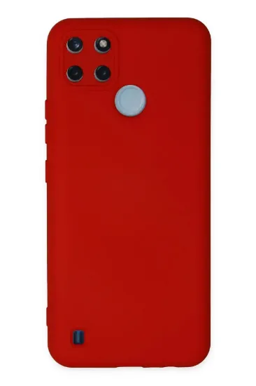 Newface Realme C25Y Kılıf Nano içi Kadife Silikon - Kırmızı resmi