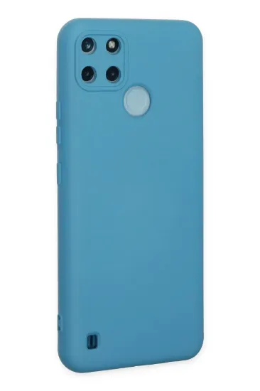 Newface Realme C25Y Kılıf Nano içi Kadife Silikon - Mavi resmi