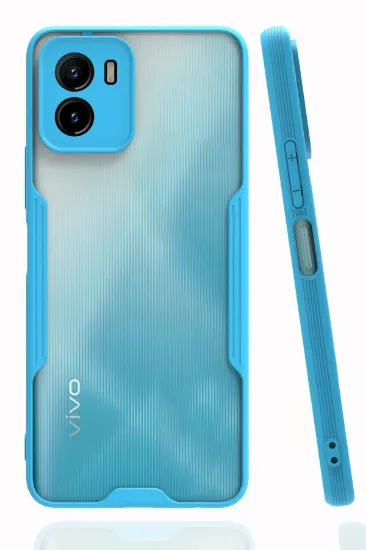 Newface Vivo Y15S Kılıf Platin Silikon - Mavi resmi