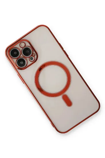 Newface iPhone 13 Pro Max Kılıf Magneticsafe Lazer Silikon - Kırmızı resmi