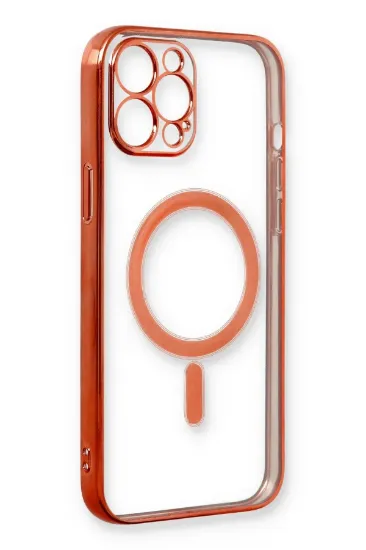 Newface iPhone 12 Pro Kılıf Magneticsafe Lazer Silikon - Kırmızı resmi