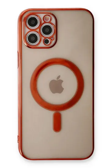 Newface iPhone 12 Pro Kılıf Magneticsafe Lazer Silikon - Kırmızı resmi