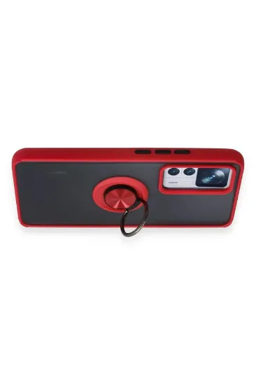 Newface Xiaomi Mi 12T Pro Kılıf Montreal Yüzüklü Silikon Kapak - Kırmızı resmi