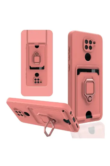 Newface Xiaomi Redmi Note 9 Kılıf Zuma Kartvizitli Yüzüklü Silikon - Pembe resmi