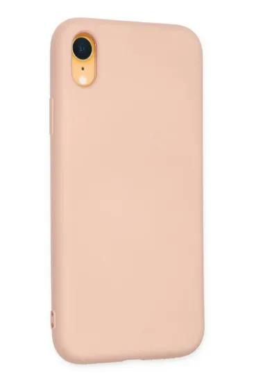 Newface iPhone XR Kılıf Nano içi Kadife Silikon - Pudra resmi