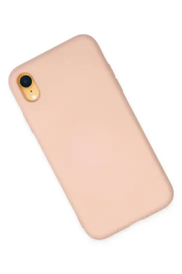 Newface iPhone XR Kılıf Nano içi Kadife Silikon - Pudra resmi
