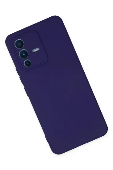 Newface Vivo V23 5G Kılıf Nano içi Kadife Silikon - Mor resmi