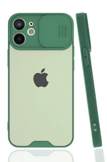Newface iPhone 12 Mini Kılıf Platin Kamera Koruma Silikon - Yeşil resmi