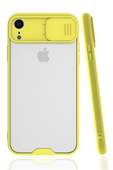 Newface iPhone XR Kılıf Platin Kamera Koruma Silikon - Sarı resmi