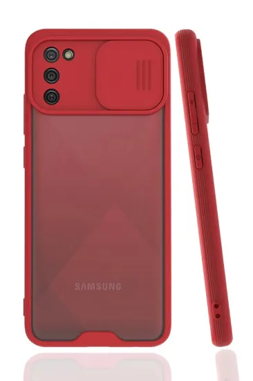 Newface Samsung Galaxy A02S Kılıf Platin Kamera Koruma Silikon - Kırmızı resmi