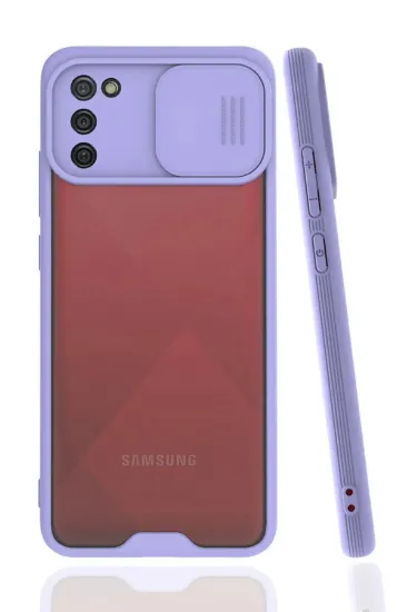Newface Samsung Galaxy A02S Kılıf Platin Kamera Koruma Silikon - Lila resmi