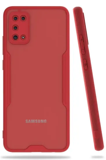 Newface Samsung Galaxy A02S Kılıf Platin Silikon - Kırmızı resmi