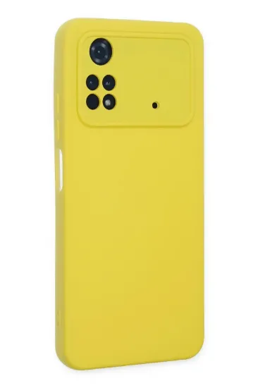 Newface Xiaomi Poco M4 Pro 4G Kılıf Nano içi Kadife Silikon - Sarı resmi