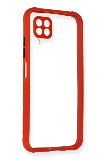 Newface Huawei P40 Lite Kılıf Miami Şeffaf Silikon - Kırmızı resmi