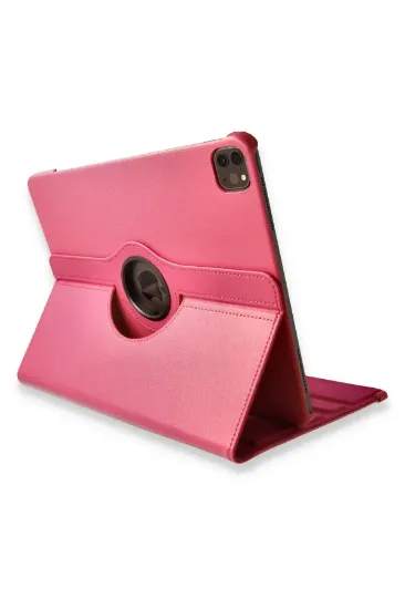 Newface iPad Pro 12.9 (2021) Kılıf 360 Tablet Deri Kılıf - Pembe resmi