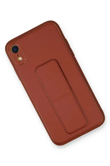 Newface iPhone XR Kılıf Coco Deri Standlı Kapak - Fuşya resmi