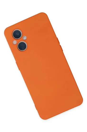 Newface Oppo Reno 7 Lite Kılıf Nano içi Kadife Silikon - Turuncu resmi