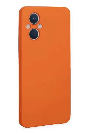 Newface Oppo Reno 7 Lite Kılıf Nano içi Kadife Silikon - Turuncu resmi