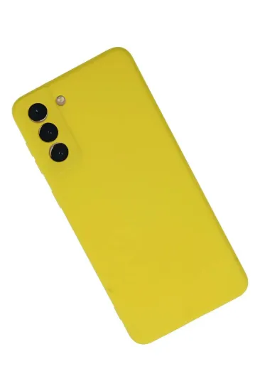 Newface Samsung Galaxy S21 Plus Kılıf Nano içi Kadife Silikon - Sarı resmi
