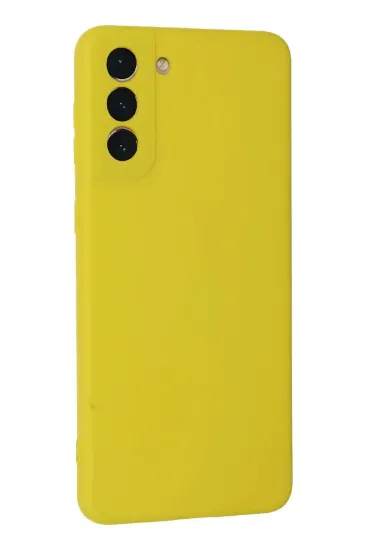 Newface Samsung Galaxy S21 Plus Kılıf Nano içi Kadife Silikon - Sarı resmi