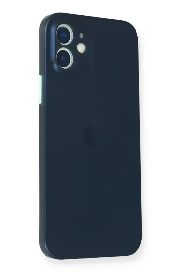 Newface iPhone 12 Kılıf PP Ultra İnce Kapak - Mavi resmi