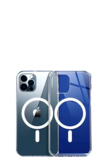 Newface iPhone 12 Pro Max Kılıf Magneticsafe Şeffaf Silikon - Şeffaf resmi