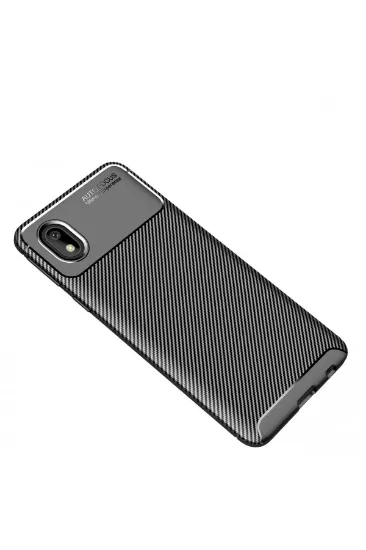 Newface Samsung Galaxy A01 Core Kılıf Auto Focus Karbon Kapak - Siyah resmi